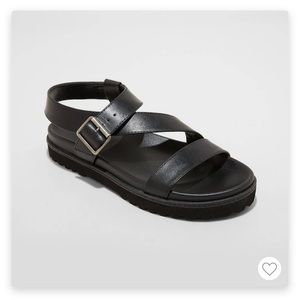 Platform footbed sandals - Black - Size 8.5